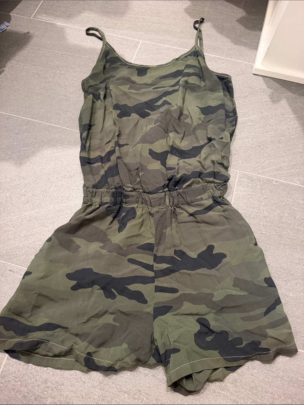 Splendid Girls' Green Camo Sleeveless One-Piece Romper